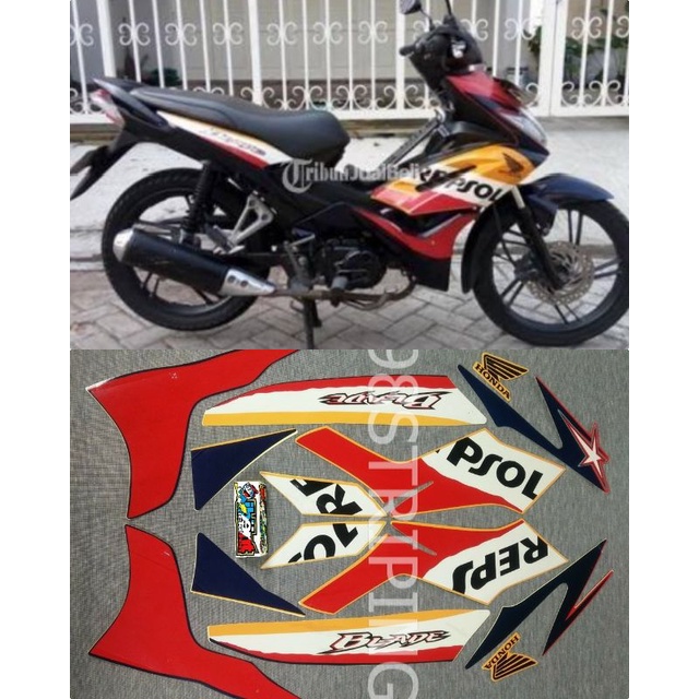 STRIPING HONDA BLADE REPSOL TAHUN 2009 STIKER STRIPING LIS STANDAR ORI