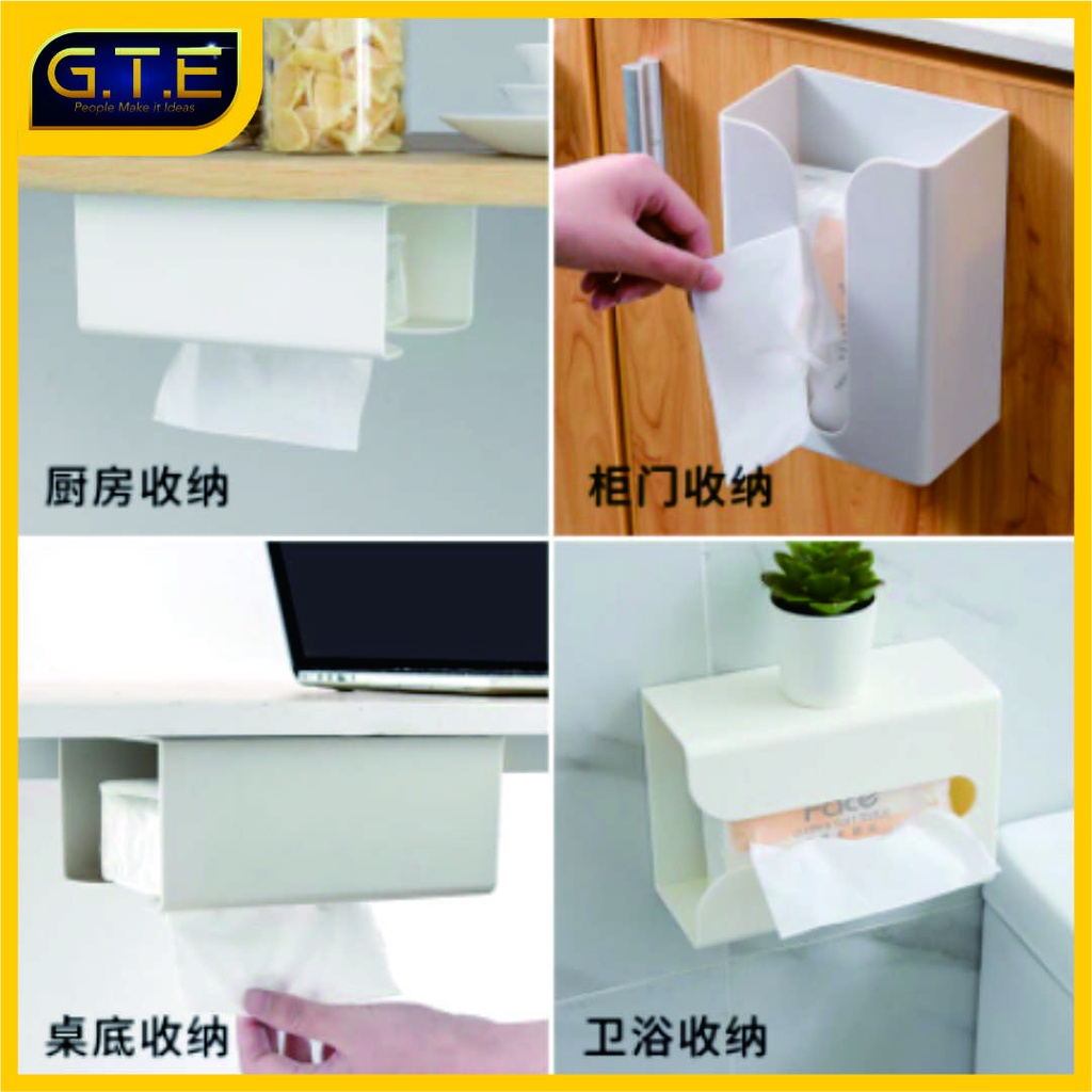 GTE | Tempat Tissue Tempel Dinding Dapur Toilet / Kotak Tissue Dapur / Kotak Tisu Serbaguna / Wall Stick Box