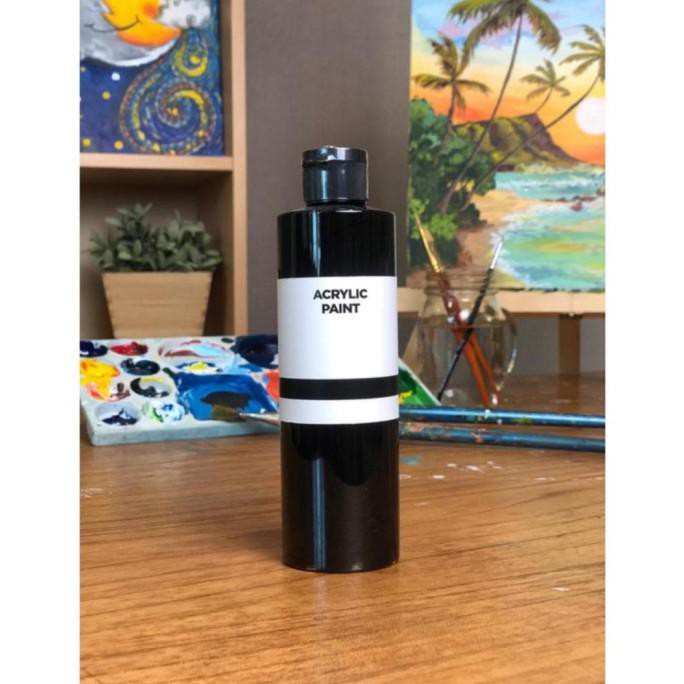 Produk Terbaik] Cat Akrilik - Putih - 250 Ml - Hitam