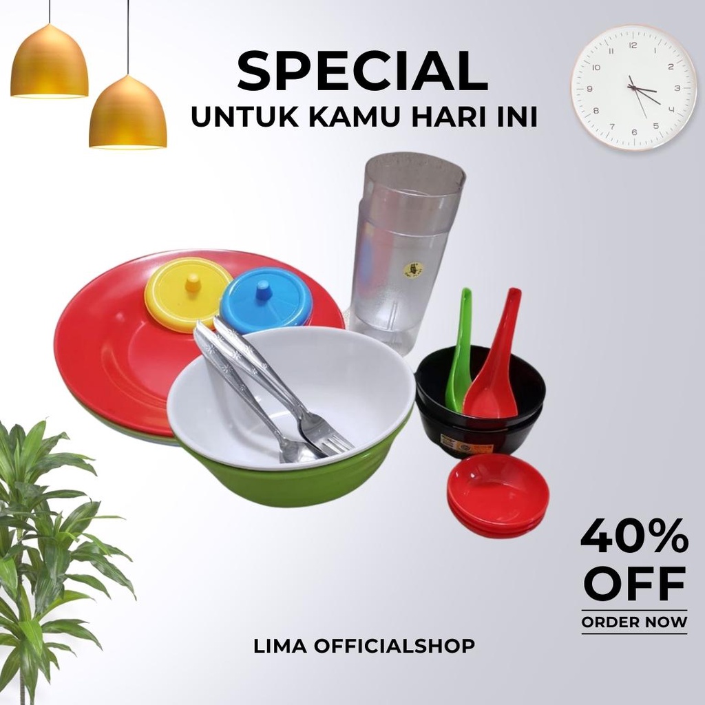 1 SET ALAT MAKAN MELAMIN / SET ALAT MAKAN KELUARGA Lima Official