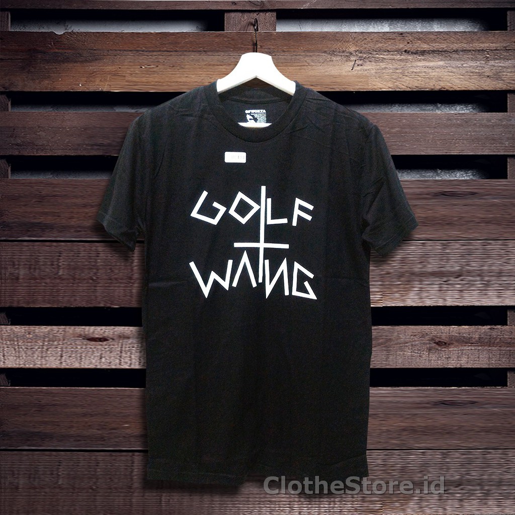 1096 KAOS TSHIRT GOLF WANG LOGO BASIC WHITE BLACK KAOS GOLF WANG