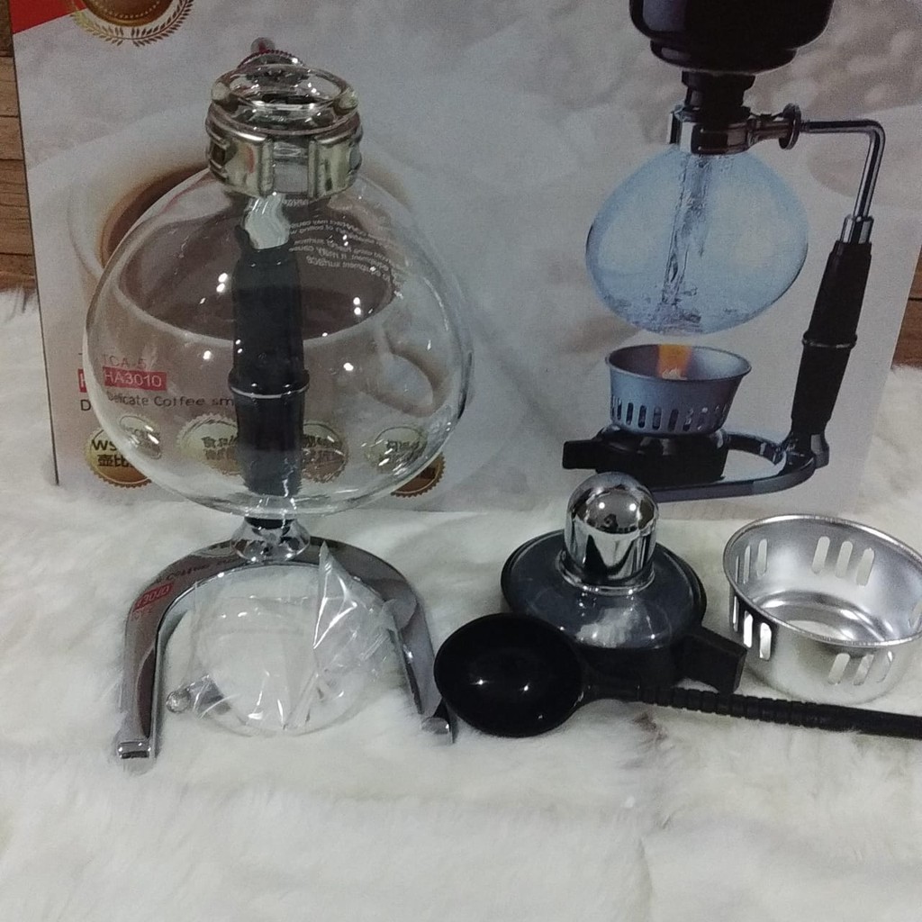 Syphon Pot Coffee Maker sifon kopi 400 ML - Silver