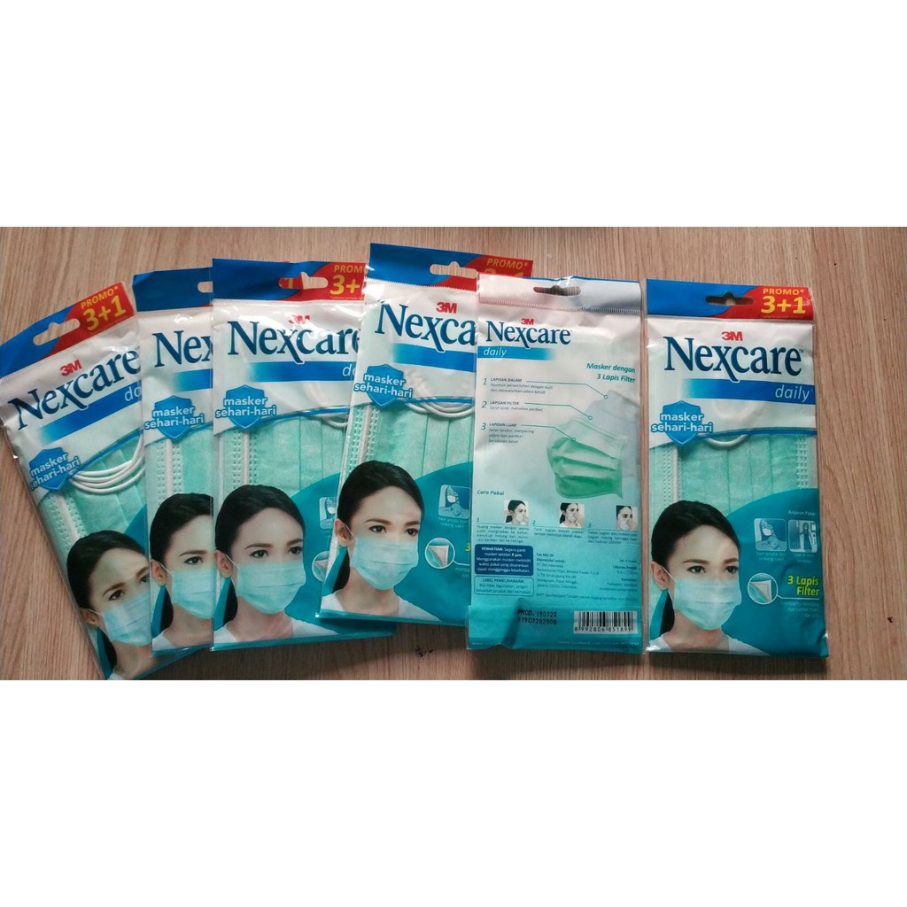 Masker Nexcare 3M Earloop 3ply isi 3pcs