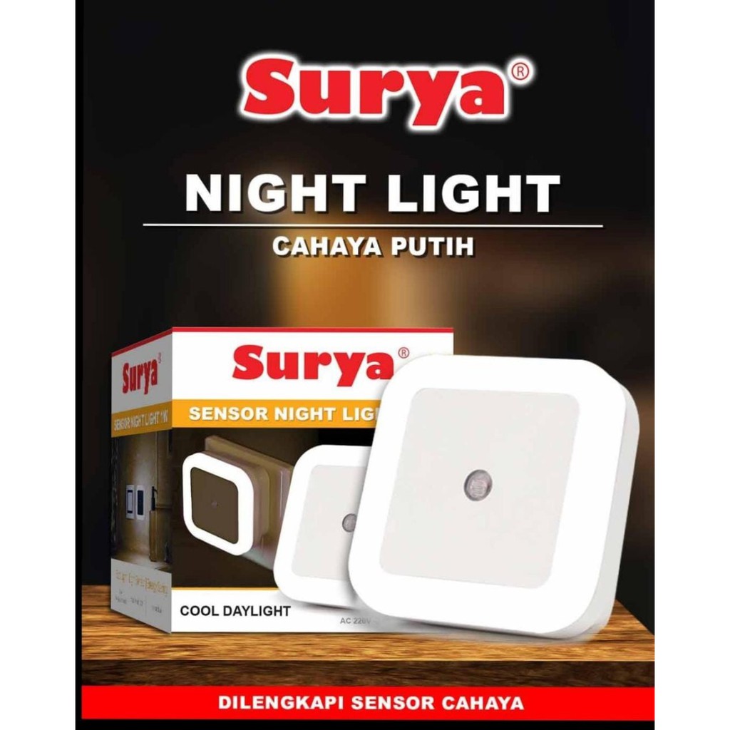 Surya Night Light 1W Lampu Tidur Sensor 1 Watt Lampu tidur Otomatis