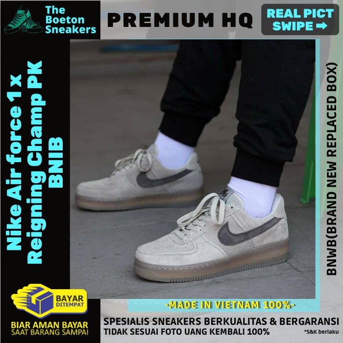 Sepatu Pria Nike Air Force 1 x Reigning Champ PK BNIB Premium Original