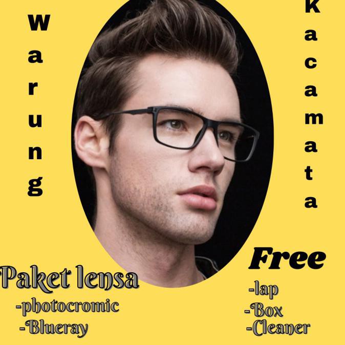 Kacamata Pria Anti Radiasi|Kacamata Photocromic|Kacamata Minus - Hitam Merah, Anti Radiasi