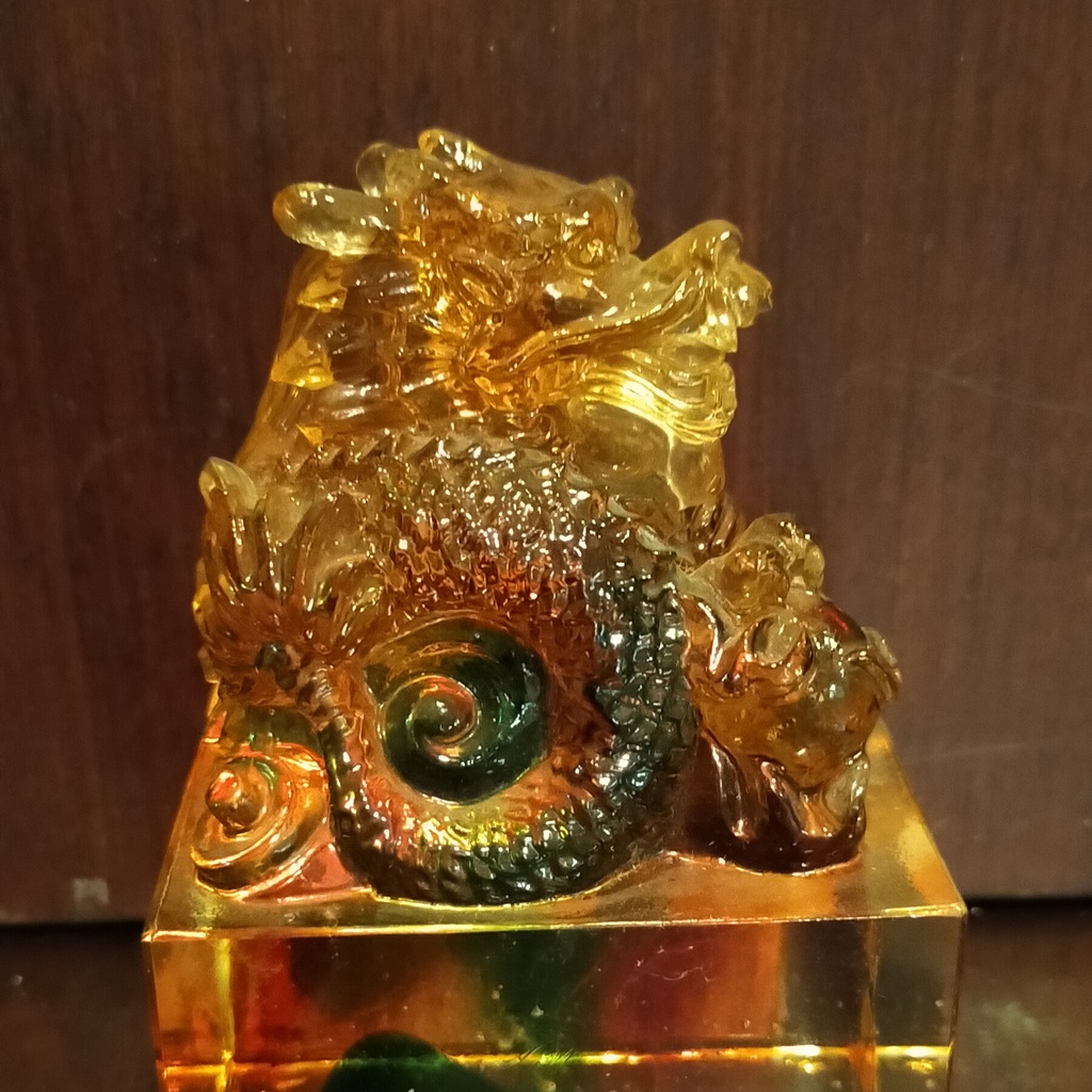 

China Glass Art Liu Li Stempel Naga Kuning LC015