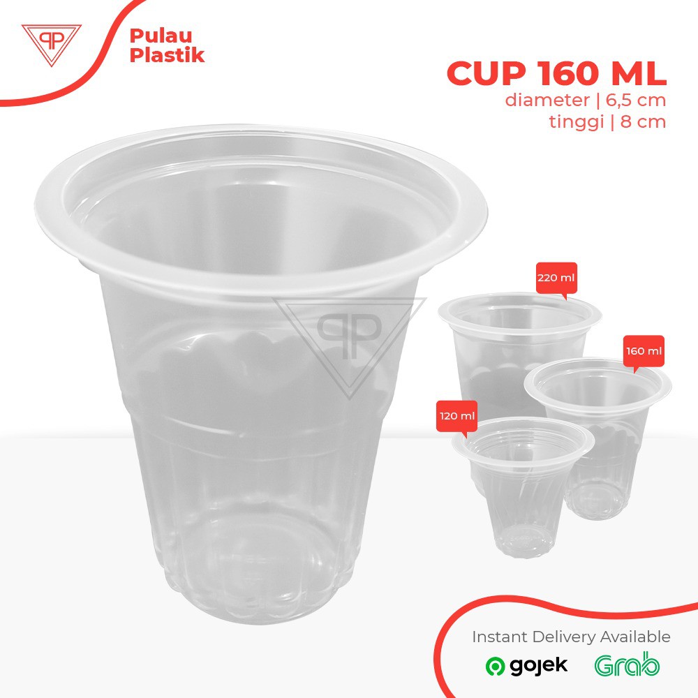 Cup Gelas Plastik 120 ulir,160 Frutang,220 Aqua/cup minuman/cup kopi/50pcs