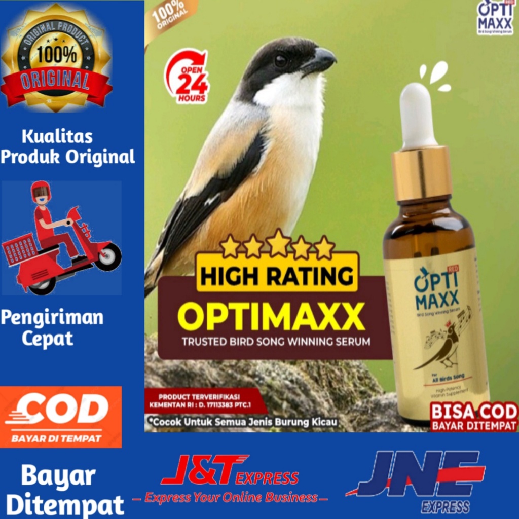 Optimax Multivitamin Penggacor Gacor Burung Kicau Lovebird Murai Murai Batu Atp Masteran Doping Jalak Suren Anis Merah
