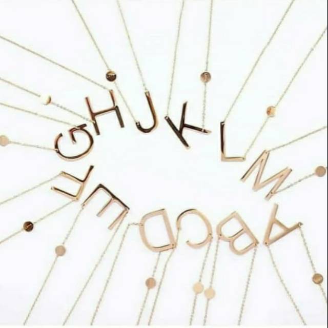 Kalung Huruf/Abjad Kecil Original Love Titanium Antikarat Premium