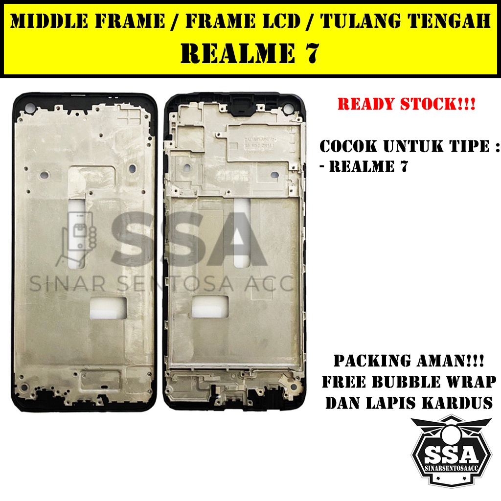 Tulang Tengah Middle Frame LCD Realme 7 Original 100% Tulang Casing Bezel Bezzel Bazel Handphone HP Ori Original Awet Murah Realme7