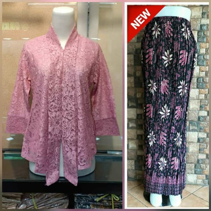 Kebaya Brukat Floy Rok Plisket Trend