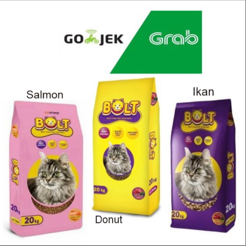 Bolt 20 Kg Makanan Kucing Kering 3 varian (Khusus gosend dan grab)