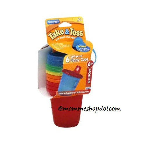 The First Years Take & Toss Sippy Cups Spill Proof Peralatan Minum Anak - Red [7 oz]