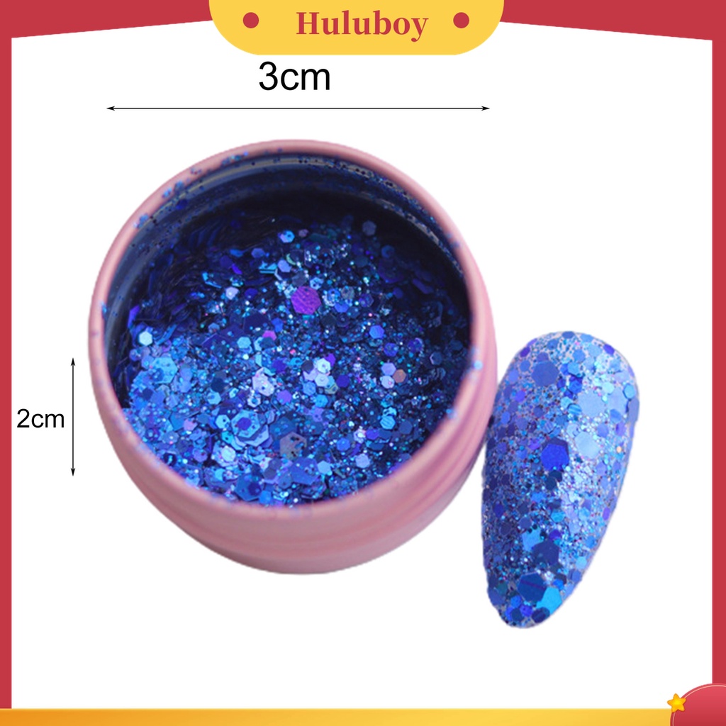 Huluboy Huluboy♡ Sequin Glitter Bentuk Hexagon Ultra Tipis Untuk Dekorasi Nail Art Charms