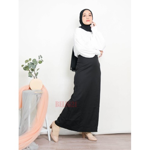 Rok Kerja Panjang Hitam Rok A Line Bahan Formal Kantor