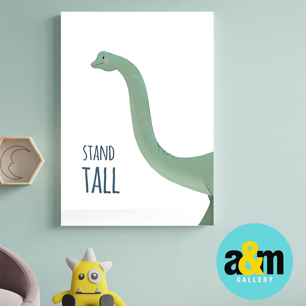 Poster Kayu Hiasan Dinding Kamar Bayi dan anak Gambar Dynosaurus ( A4 ) Dekorasi Kamar anak Wall decor Edukasi Gambar Tema Dynosaurus - A&amp;M