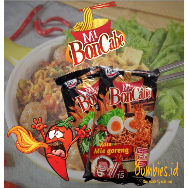 Mie Boncabe Level 15 105gram Mie instan Mie pedas mie goreng