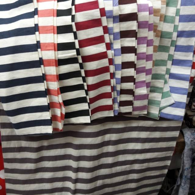 Katun Jepang Motif Garis Stripe Salur Shopee Indonesia