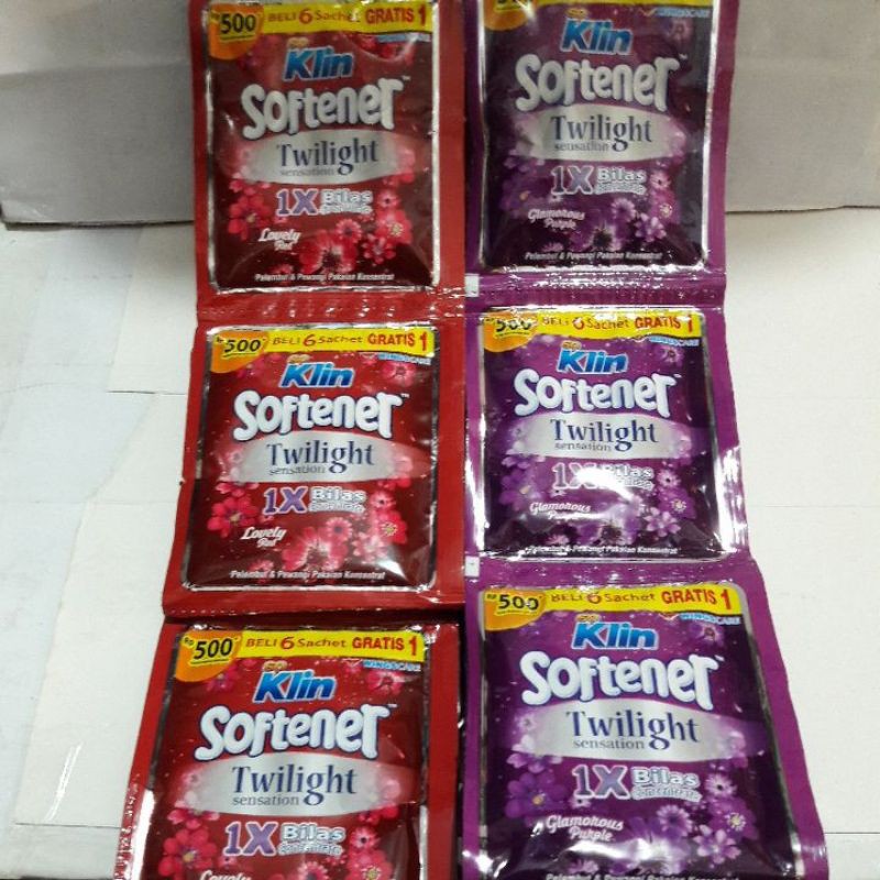 soklin softener 1x bilas sachet 14ml 1/2renceng(isi 6pcs)pewangi pakaian/all variant