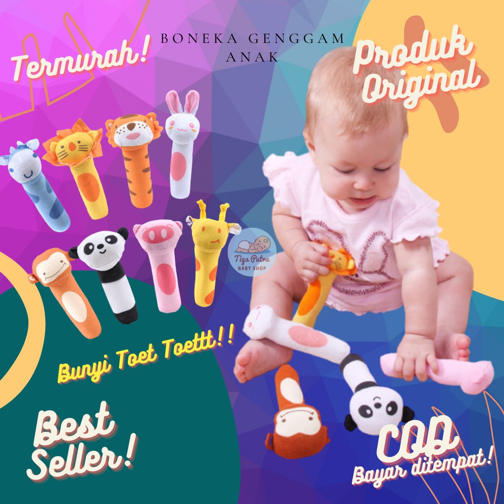 Pegangan Boneka Genggam Bayi / Mainan bayi Boneka Hewan Tangan Bayi Bunyi / Baby Rattle Hand  Stick