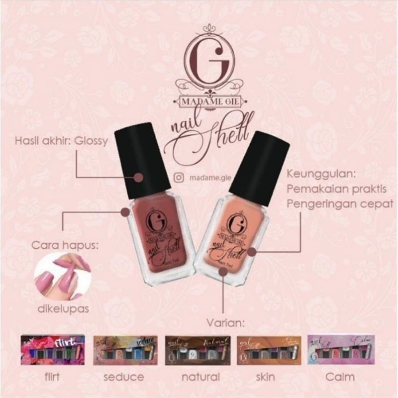 MADAME GIE (Satuan) Nail Shell Peel Off Seduce Series (Satuan) - Cat Kuku / Kutek / Pewarna Kuku