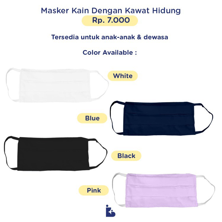 Masker Kain Dengan Kawat Hidung