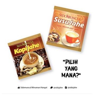 

Sidomuncul Kopi Jahe dan Susu Jahe 1 Renceng isi 10 Sachet Sido Muncul Kopijahe Susujahe