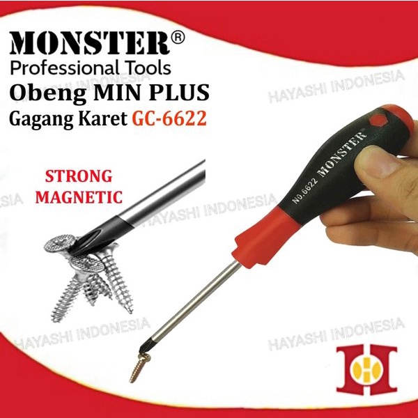 Obeng Plus Kembang Bolak Balik Screwdriver Magnet Gagang Karet 6 8