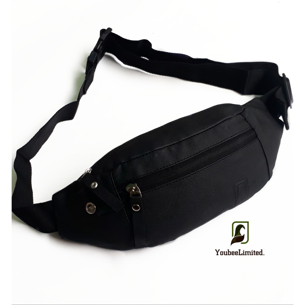 waistbag kulit sintetis pria murah