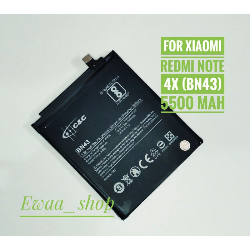 BATTERY BATERAI BATRE XIAOMI REDMI NOTE 4X (BN43) C&amp;C ORIGINAL