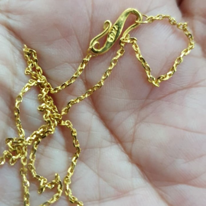 Kalung polos emas asli 99% 990 99 24k 24karat 24 karat kuning 3gram 3g