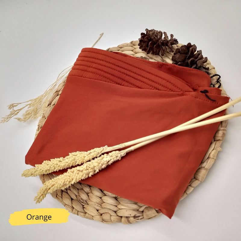 Bergo Sport Pendek Bahan Jersey / Hijab Olahraga Olah Raga Anak dan Dewasa / Jilbab Premium Murah Viral AS DIANDRA-Orange