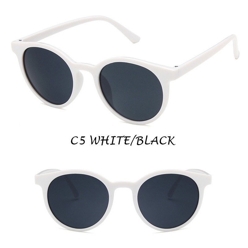 WBS ✅ Kaca Mata Korean Fashion Retro Bulat Kacamata Sunglasses Hitam Wanita Pria Grosir Import KC007-6