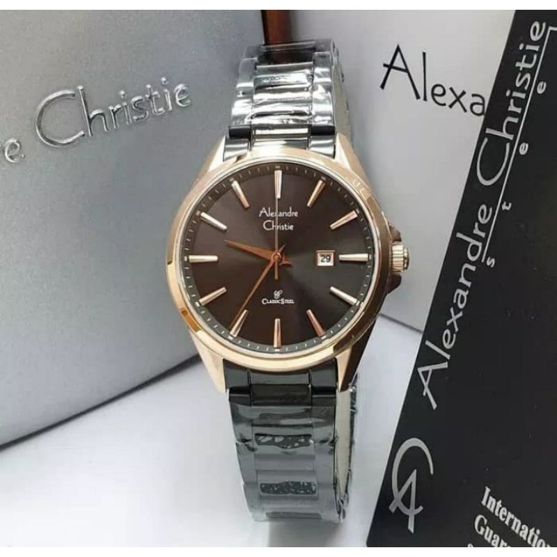 Alexandre Christie 8564 Wanita Black Rosegold Original