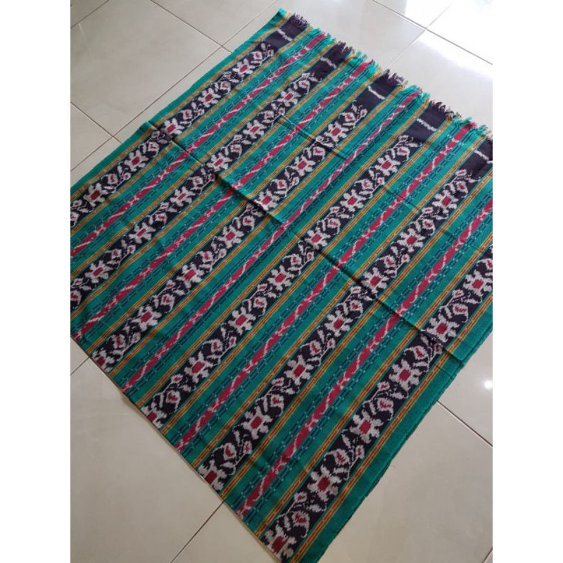 Kain Tenun Blanket Warna Hijau Tosca Motif NTT