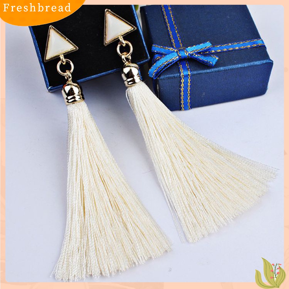 [TERLARIS]Bohemian Women Geometric Triangle Long Tassel Drop Earrings Piercing Jewelry