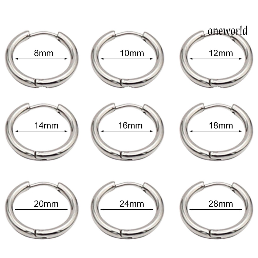 OW# 1Pc Unisex Earring Hoop All-match Jewelry Accessory Piercing Round Simple Earring for Shopping