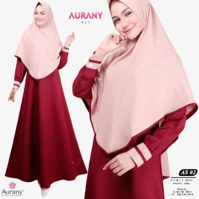 GAMIS AS 02 MAROON SYARI  ||  AURANY