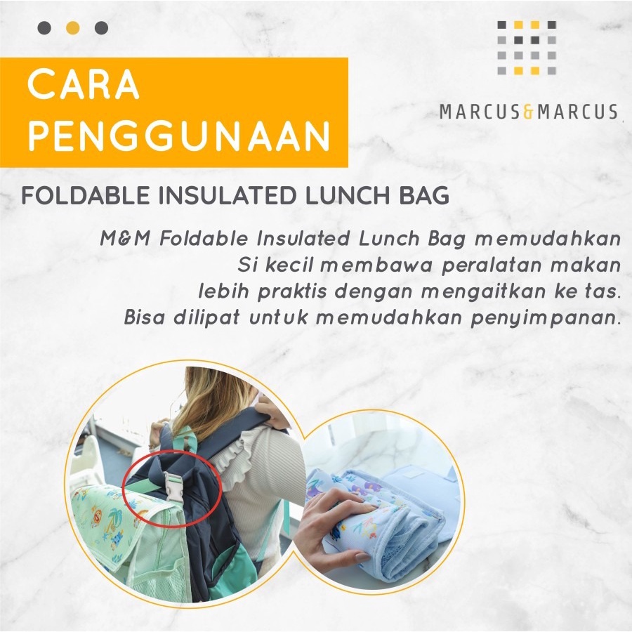 Marcus &amp; Marcus | Foldable Insulated Lunch Bag - Blue Sealife