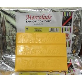 

[1batang] Mercolade Banana 165gr (dari kemasan 1kg) Chocolate Rainbow Compound - Cokelat Batangan Warna Kuning Rasa Pisang