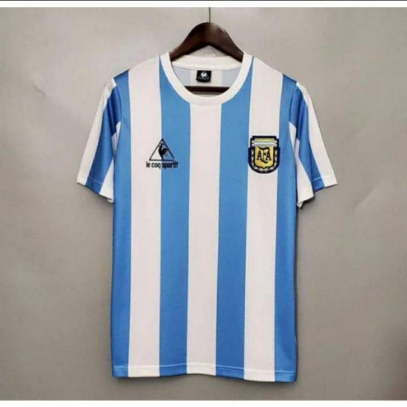 RETRO JERSEY ARGENTINA HOME 1986 TRIBUTE TO MARADONA NEW -GRADE ORI