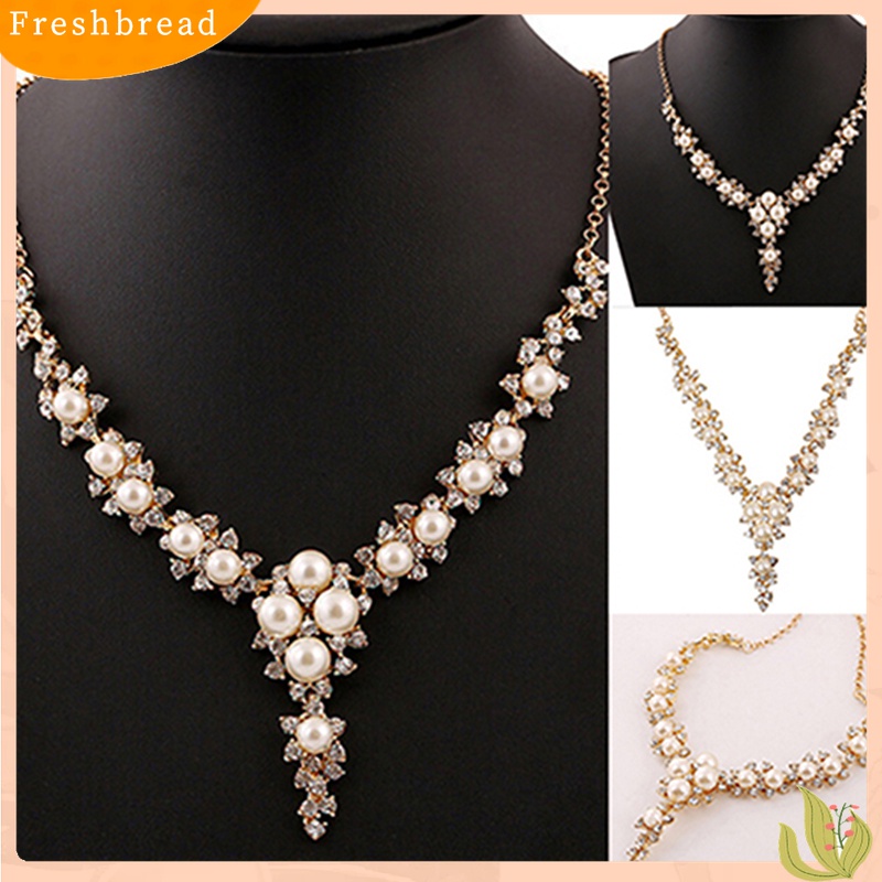 [TERLARIS]Women Fashion Clavicular Charms Faux Pearl Pendant Necklace Wedding Party Gift