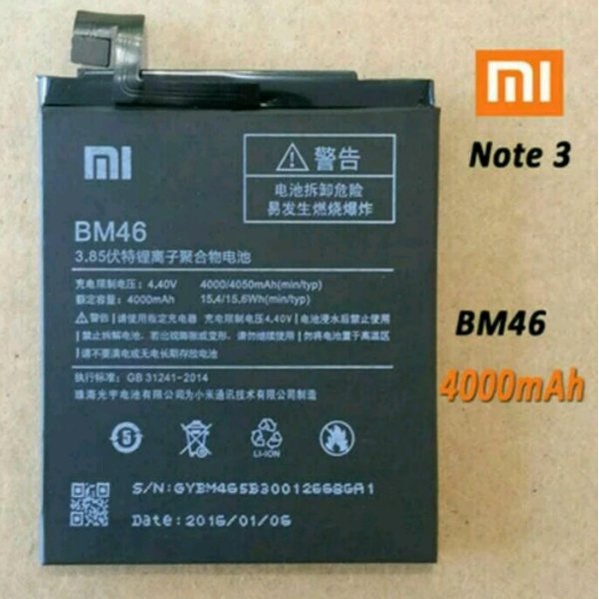 Batre Baterai Original Xiaomi Redmi Note 3 Redmi Note 3 Pro BM46