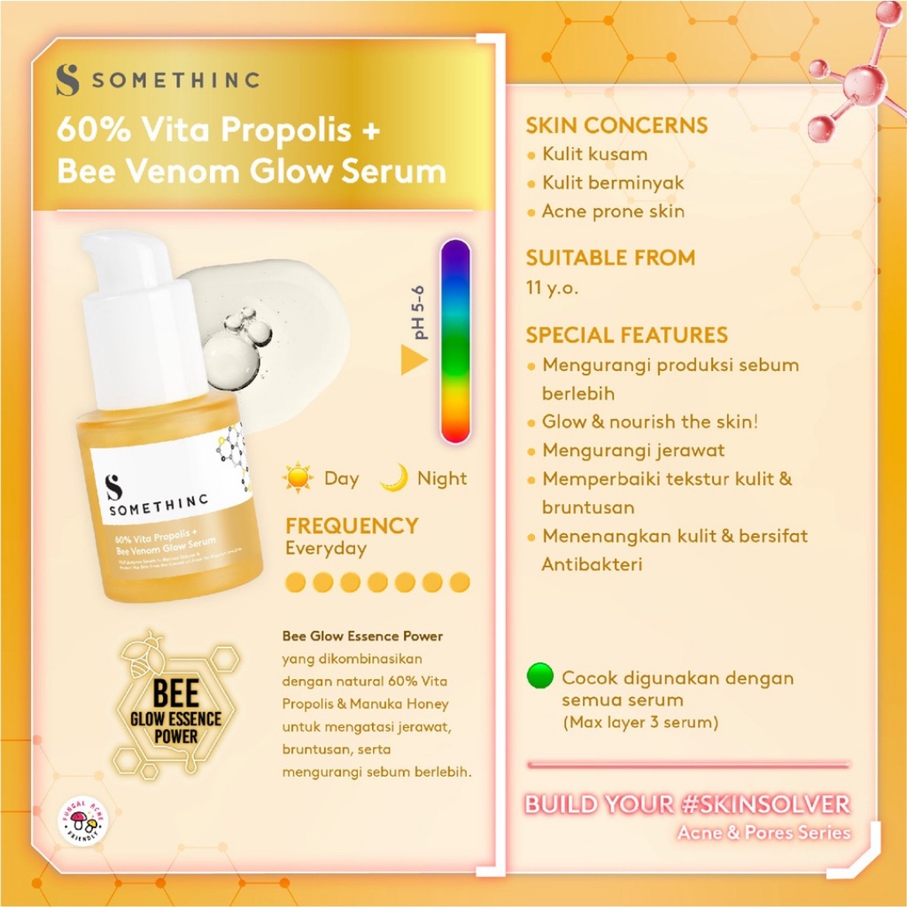 [ FREE GIFT ] SOMETHINC SKIN SOLVER 60% Vita Propolis + Bee Venom Glow | 1% Pure Retinol + Squalane | Lemonade Waterless Vitamin C + Ferulic + NAG Serum