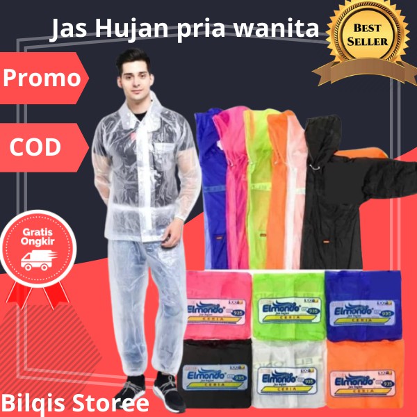 Jas Hujan Pria Wanita Dewasa - Mantel Hujan - Baju Hujan Murah - Jas Hujan Eldomo