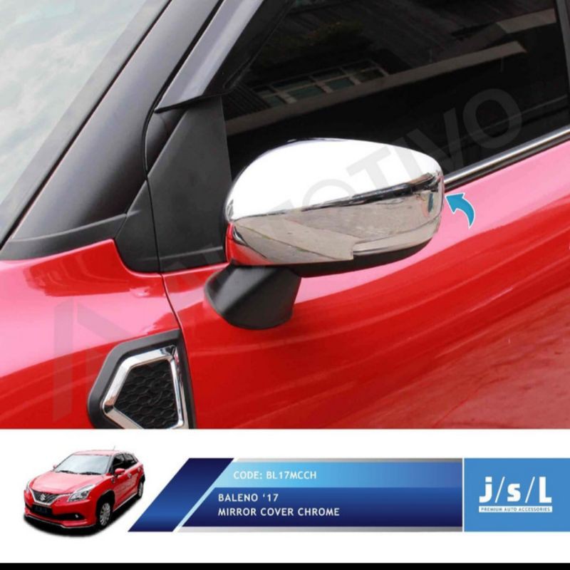 cover spion mobil Baleno Hatchback Hitam &amp; Chrome / mirror cover jsl