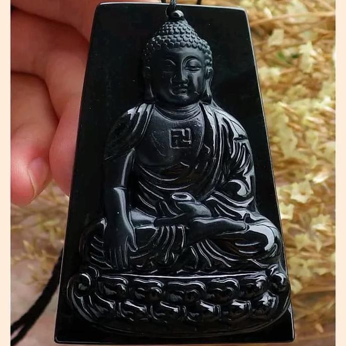 promo harga murah  Black Jadeite Jade Burma Type A ukir Buddha dgn 2 Memo Terbaru