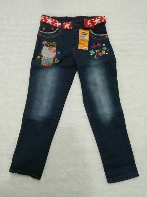 Celana jeans anak hellokitty