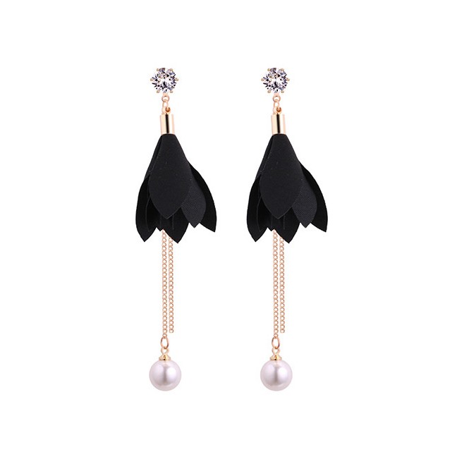 LRC Anting Tusuk Fashion Leaf Shape Decorated Earrings